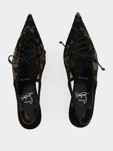 Christian Louboutin Black Km Lace Slingback Pumps