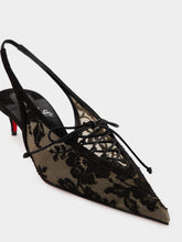 Christian Louboutin Black Km Lace Slingback Pumps