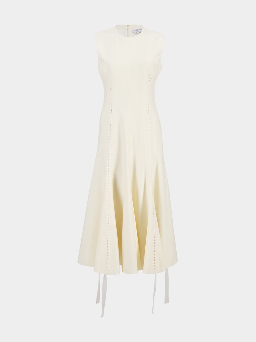 Ivory Kendal Laces Midi Wool Dress