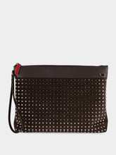 Christian Louboutin Funky Cafe Brown Leather Spike Pouch