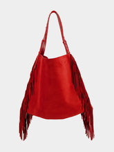Christian Louboutin Fever Red Baggy Tote Fringe Bag