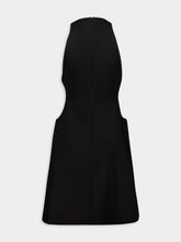 Courrèges Black Buckled A-Line Wool Mini Dres