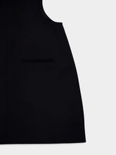 Courrèges Black Buckled A-Line Wool Mini Dres