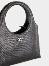 Courrèges Mini Holy Day Bag in Black Viper Leather