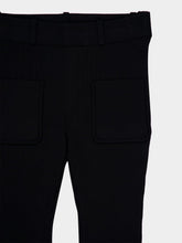 Courrèges Black Ribbed Knit Flared Trousers