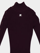 Courrèges Burgundy Maxi Ribbed Snap Dress