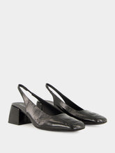 Courrèges Black Vinyl Slingback Heels