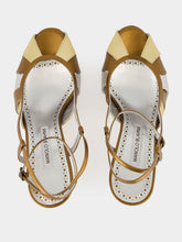 Manolo Blahnik Coludadhi Metallic Nappa Leather Ankle Strap Sandals