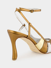 Manolo Blahnik Coludadhi Metallic Nappa Leather Ankle Strap Sandals
