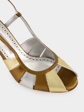 Manolo Blahnik Coludadhi Metallic Nappa Leather Ankle Strap Sandals