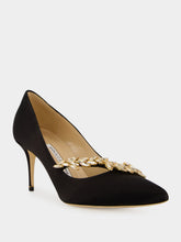 Manolo Blahnik Black Nadira Leather High-Heel Pumps