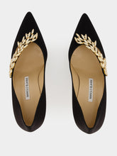 Manolo Blahnik Black Nadira Leather High-Heel Pumps