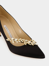 Manolo Blahnik Black Nadira Leather High-Heel Pumps