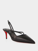 Christian Louboutin Black Twistissimo Kid Leather Slingback Pumps