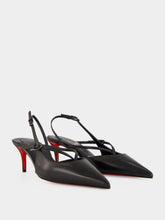 Christian Louboutin Black Twistissimo Kid Leather Slingback Pumps