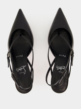 Christian Louboutin Black Twistissimo Kid Leather Slingback Pumps