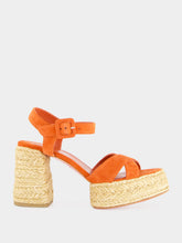 Christian Louboutin Orange Calakala 85 Suede Espadrille Sandals