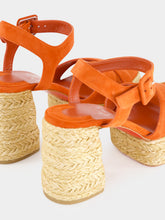 Christian Louboutin Orange Calakala 85 Suede Espadrille Sandals