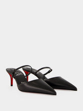 Christian Louboutin Black Milena 60 Leather Mid-Heel Mules