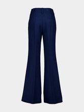 Gabriela Hearst Electric Navy Speckled Cashmere Flare Pants