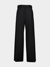 Courrèges Black Tailored Wool Pleated Pants