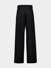 Courrèges Black Tailored Wool Pleated Pants