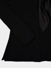 Courrèges Black Satin Scarf Collar Jersey Shirt