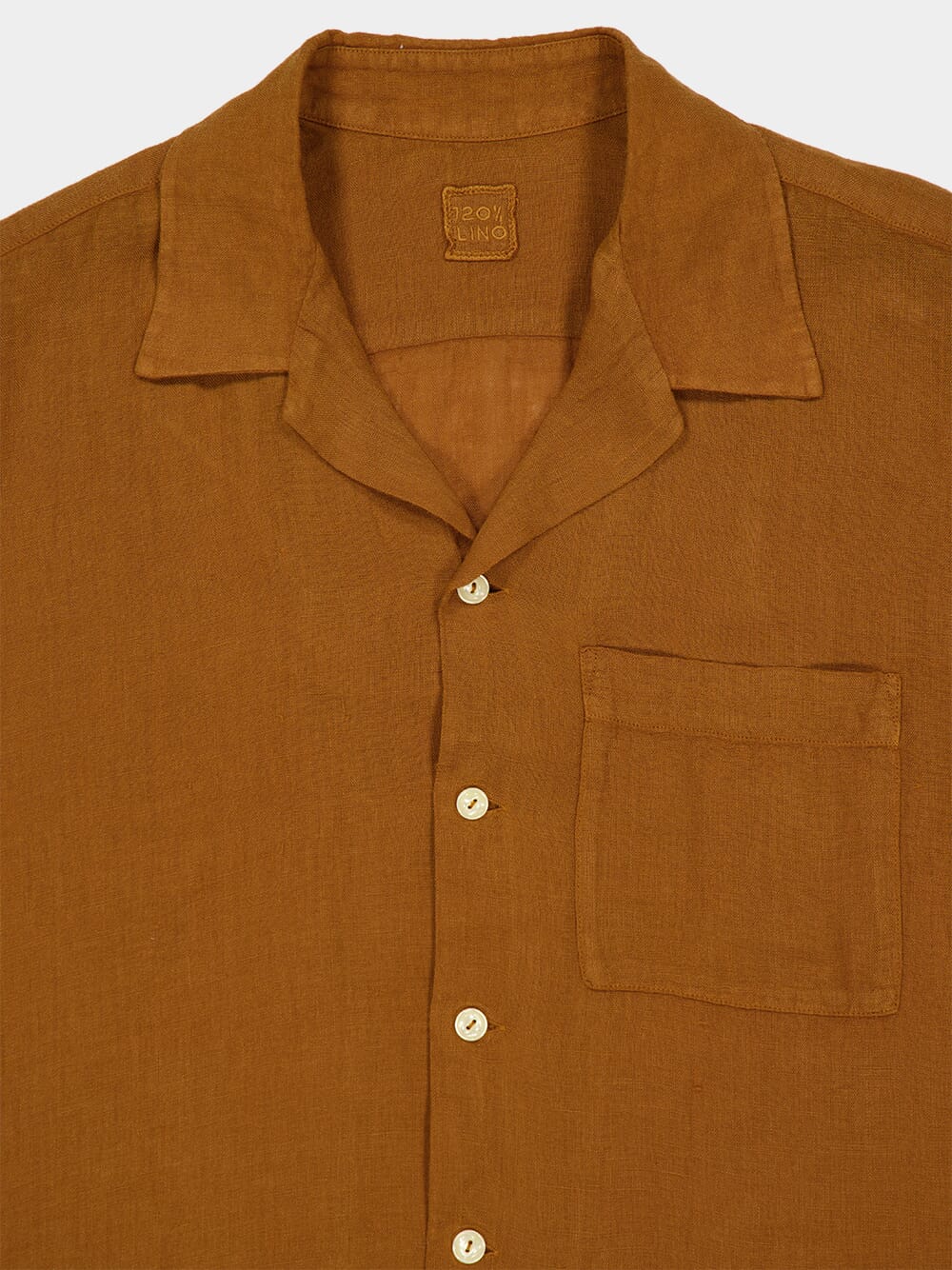 Curry Short-Sleeve Relaxed Fit Linen Shirt