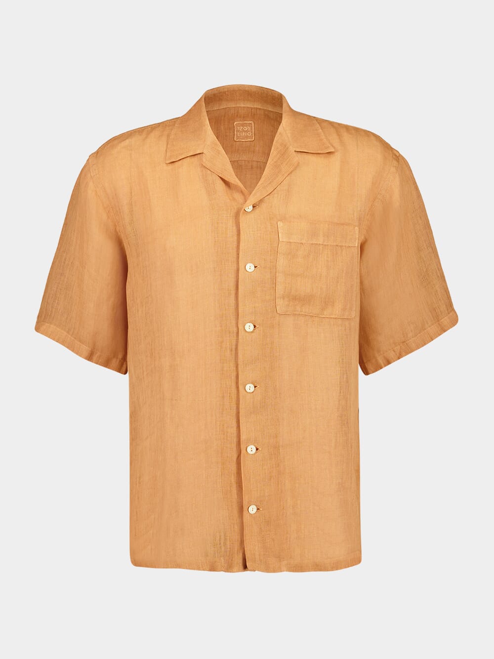 Apricot Soft Fade Short-Sleeve Relaxed Fit Linen Shirt