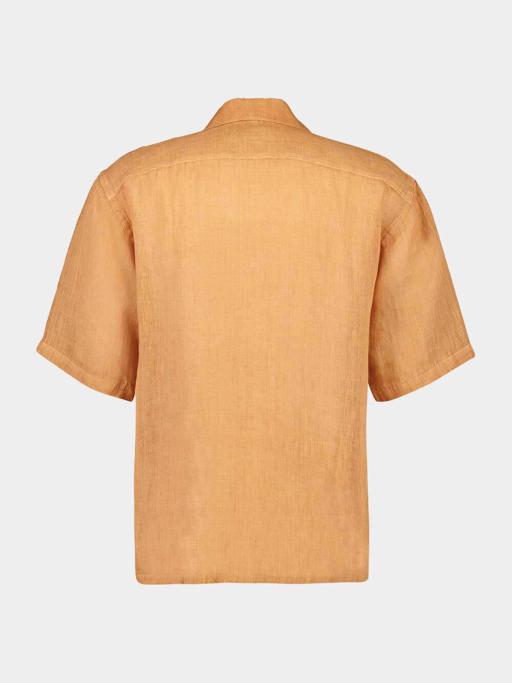 Apricot Soft Fade Short-Sleeve Relaxed Fit Linen Shirt