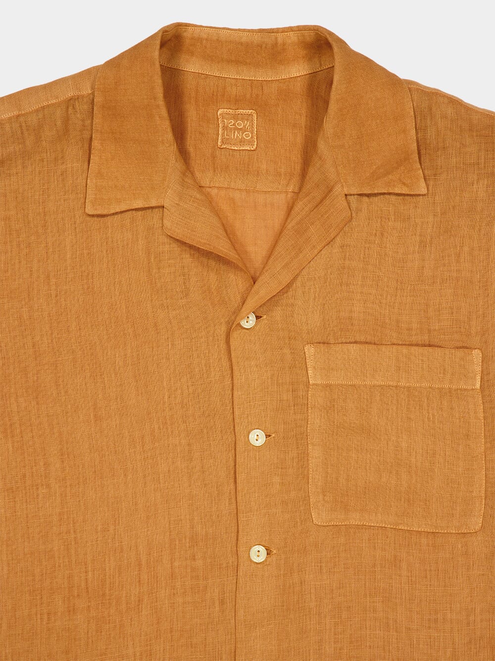 Apricot Soft Fade Short-Sleeve Relaxed Fit Linen Shirt