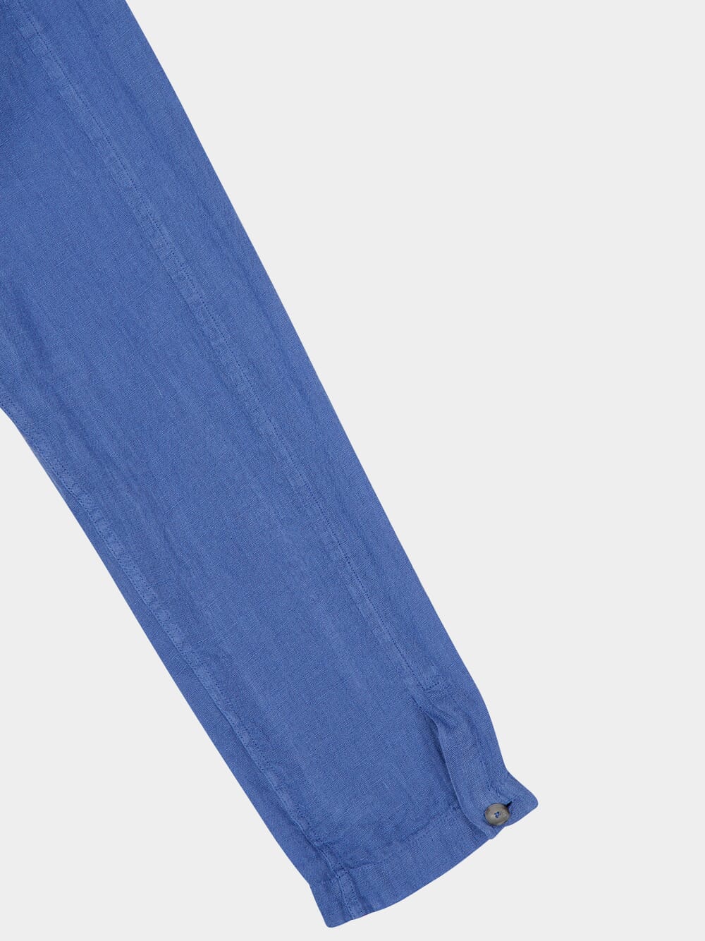 Indigo Long-Sleeve Linen Shirt with Front Pockets