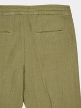 120% Lino Cactus Casual Fit Drawstring Linen Pants