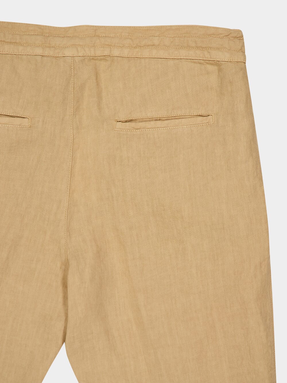 Almond Casual Fit Drawstring Linen Pants