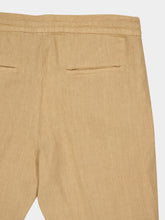 120% Lino Almond Casual Fit Drawstring Linen Pants