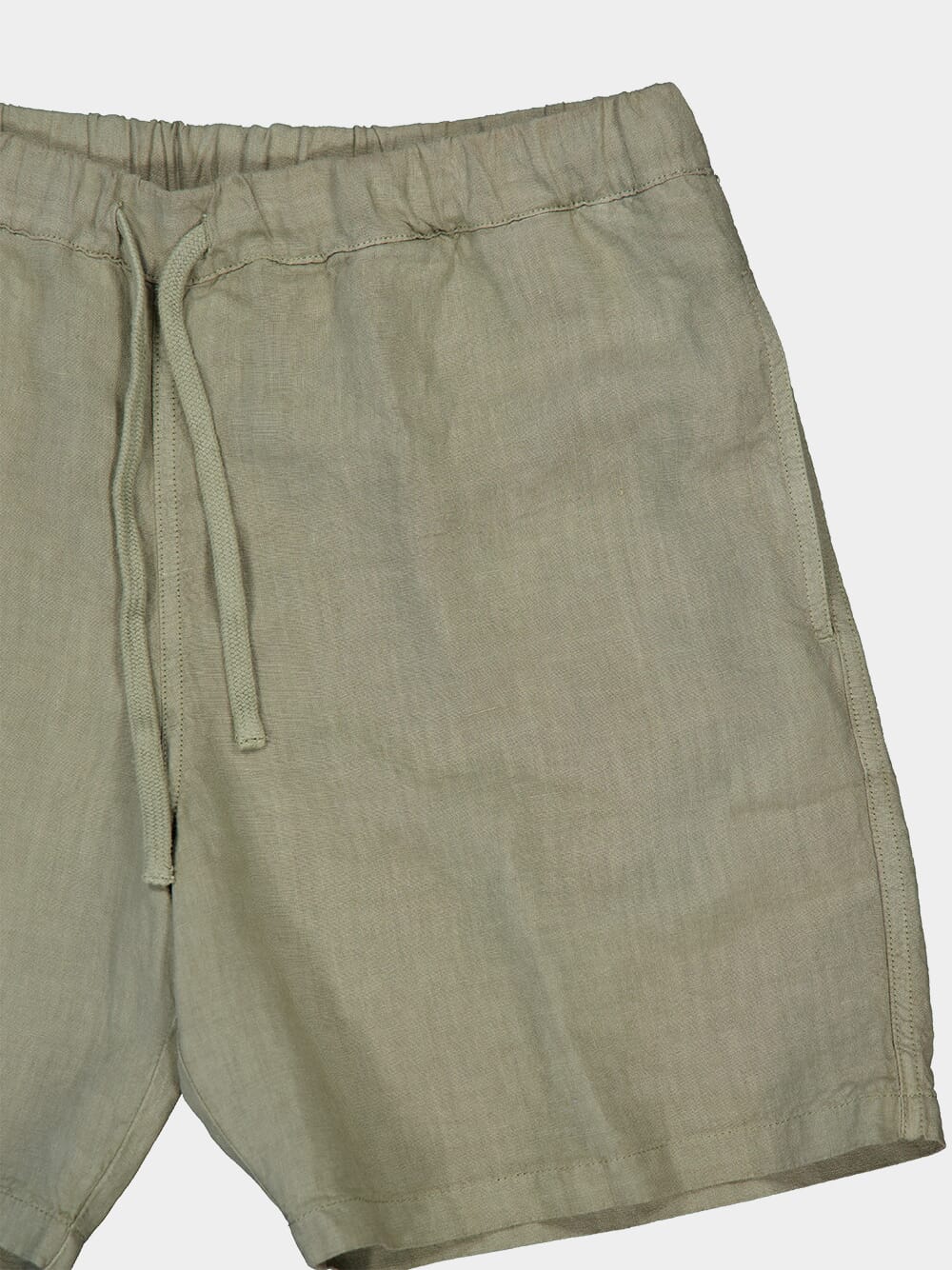 Cactus Green Linen Bermuda Shorts