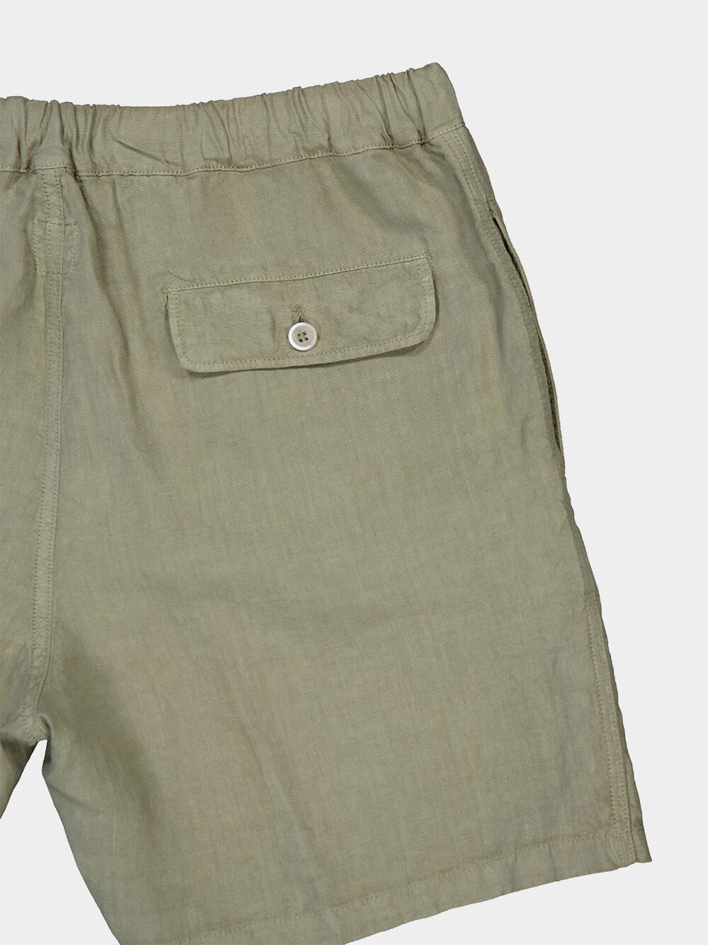 Cactus Green Linen Bermuda Shorts