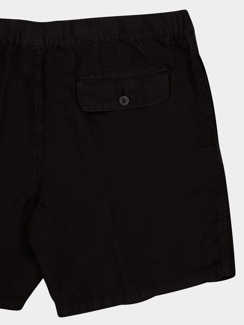 Black Bermuda Linen Shorts