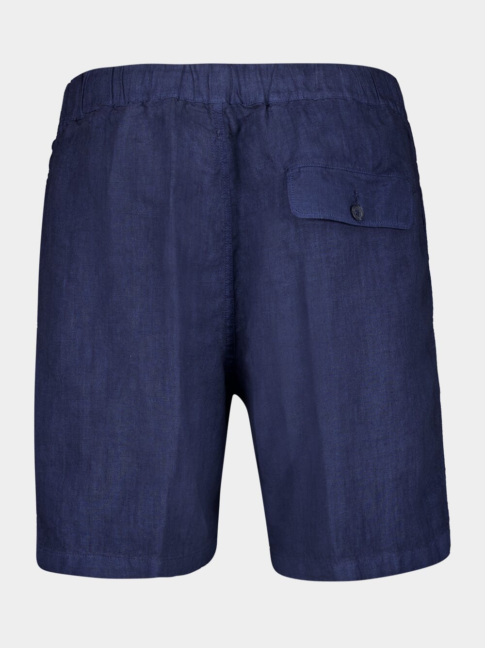 Navy Blue Linen Bermuda Shorts