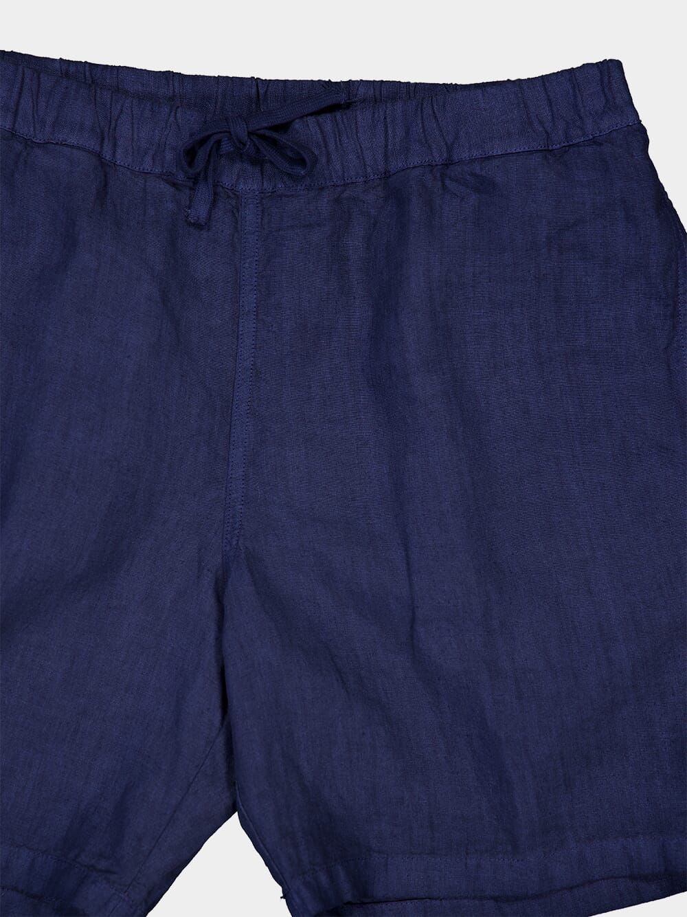 Navy Blue Linen Bermuda Shorts