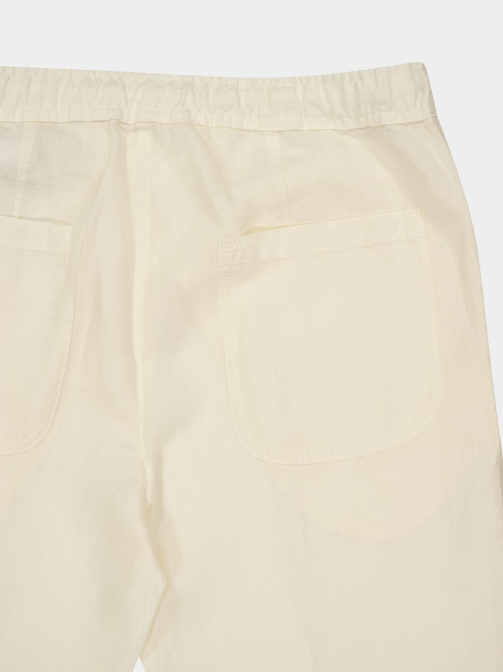 White Casual Fit Linen Pants