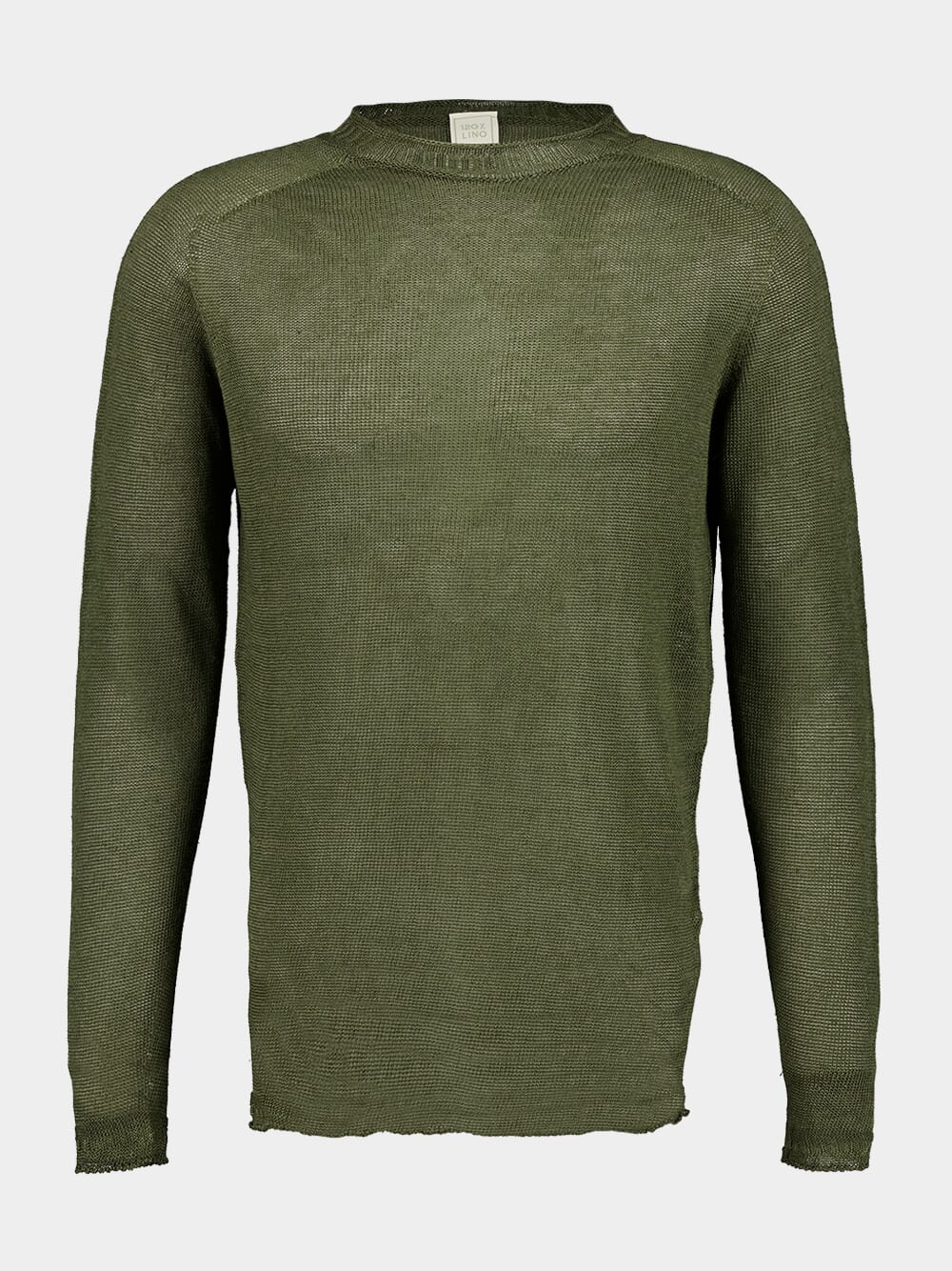 Olive Soft Fade Linen Long Sleeve Sweater