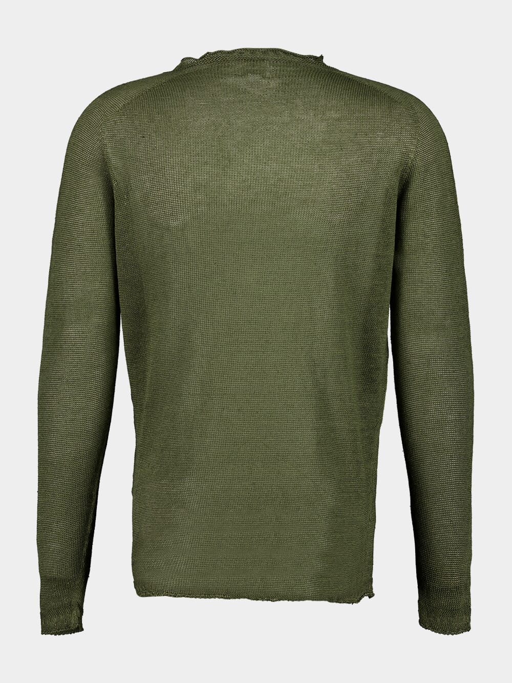 Olive Soft Fade Linen Long Sleeve Sweater