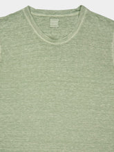 120% Lino Pistache Soft Fade Linen Short Sleeve T-Shirt