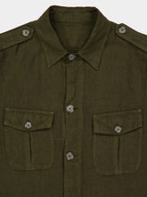 120% Lino Military Green Linen Jacket with Pockets