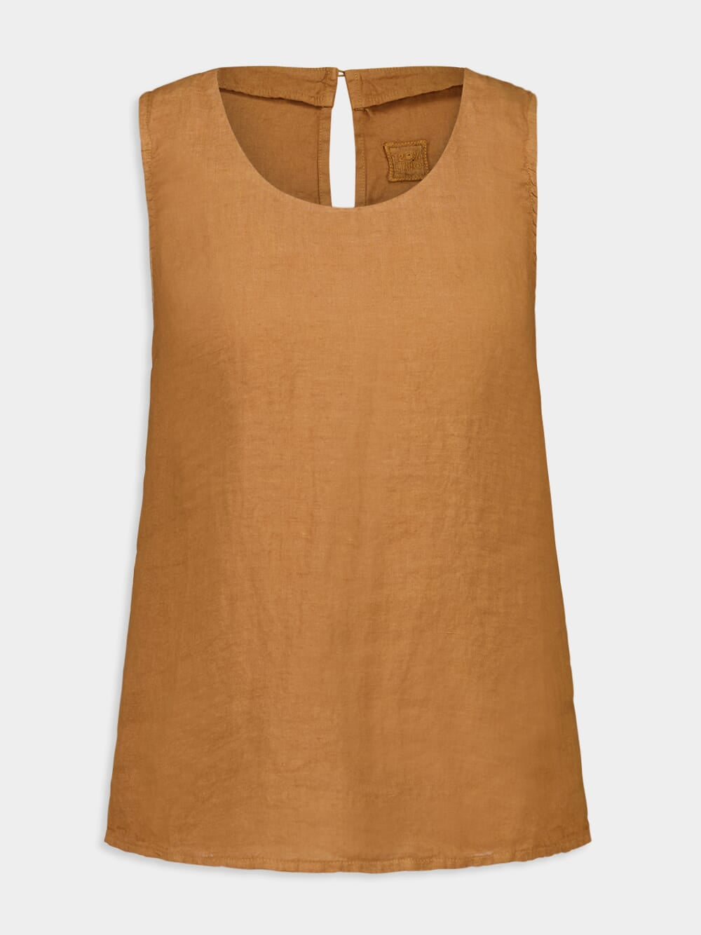 Curry Sleeveless Linen Top