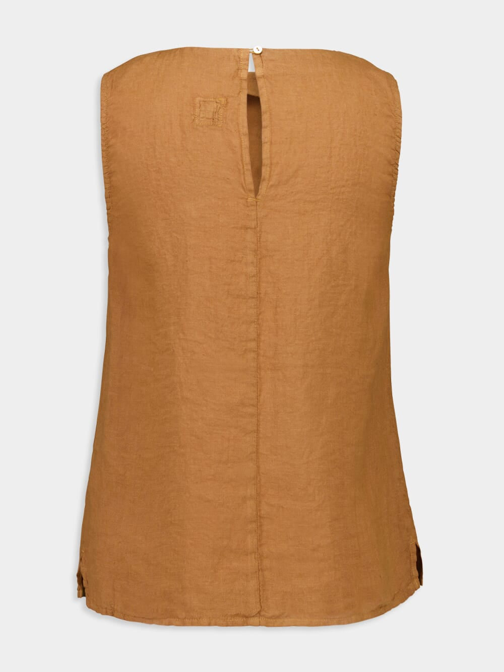 Curry Sleeveless Linen Top