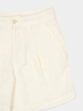 120% Lino Ecru Casual Fit Linen Shorts
