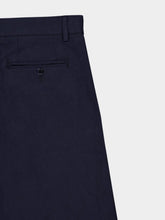 120% Lino Midnight Blue Straight-Fit Cotton Trousers