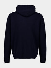 120% Lino Navy Blue Wool Zip-Up Sweatshirt